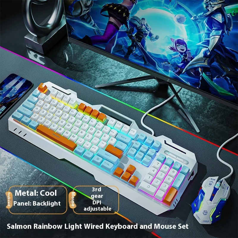 Title 5, Wired mechanical feeling gaming keyboard, mute ...