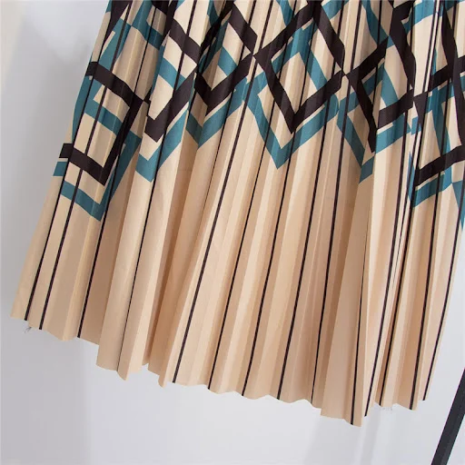 Title 11, Dames elegante geometrische gestreepte geplooid...