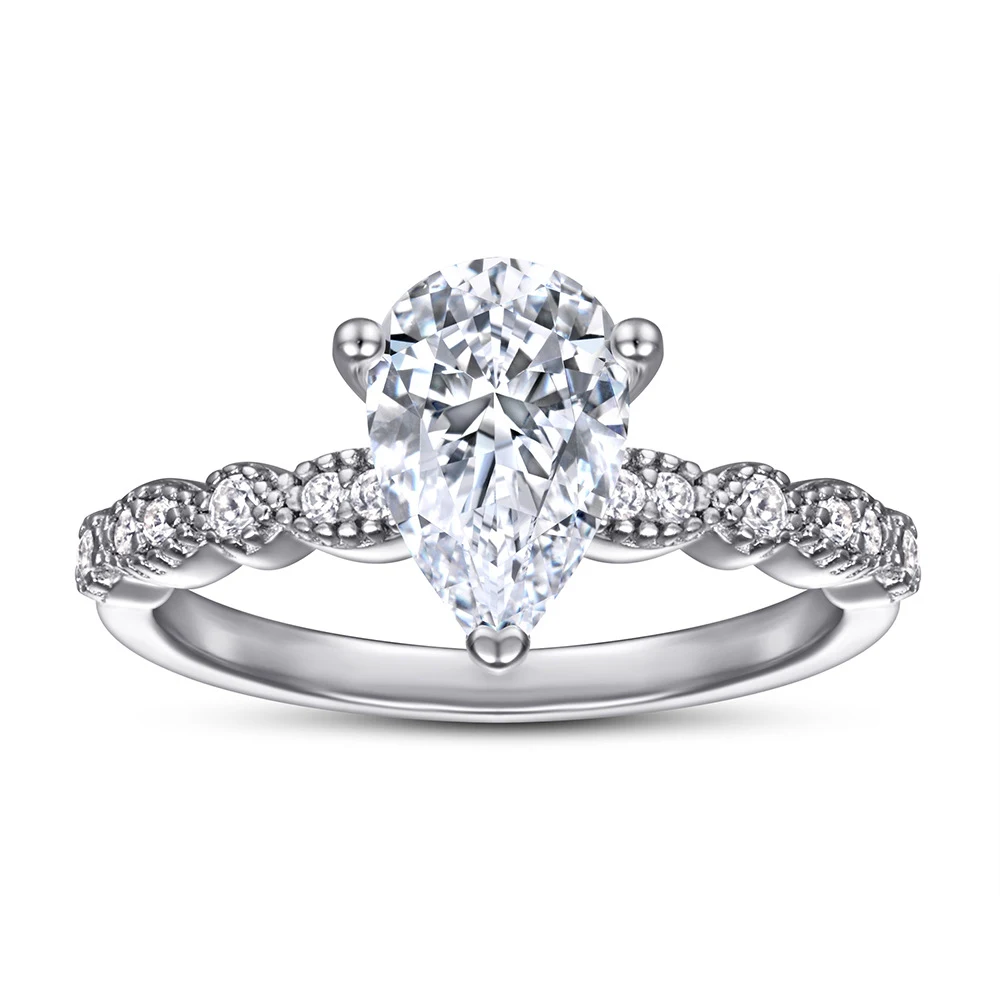 Anel feminino de moda com zircônia, estilo europeu e americano. Design elegante, ideal para looks modernos e sofisticados. — foto 2