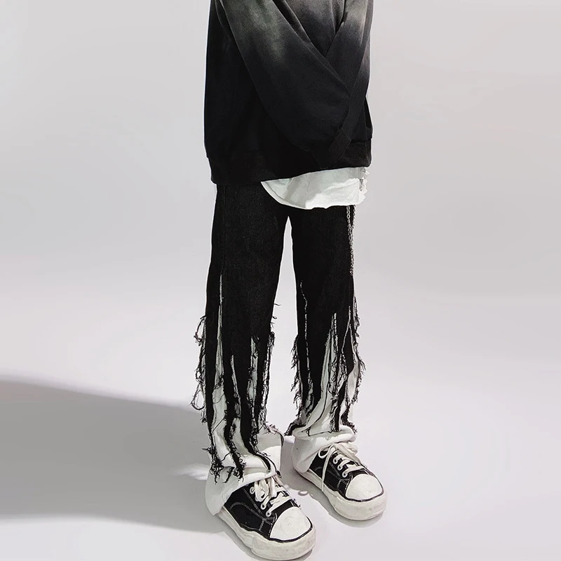 Title 5, Mens Loose Stitching Trousers High Street Wide...