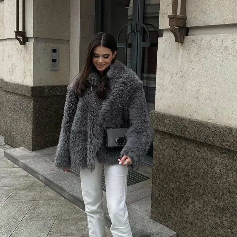 Women's lamb wool coat, a female winter coat designed for warmth and style. Stay cozy and fashionable all winter long wi — photo 16