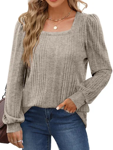 Title 2, Womens Sunken Stripe Square Collar Fashion Cas...
