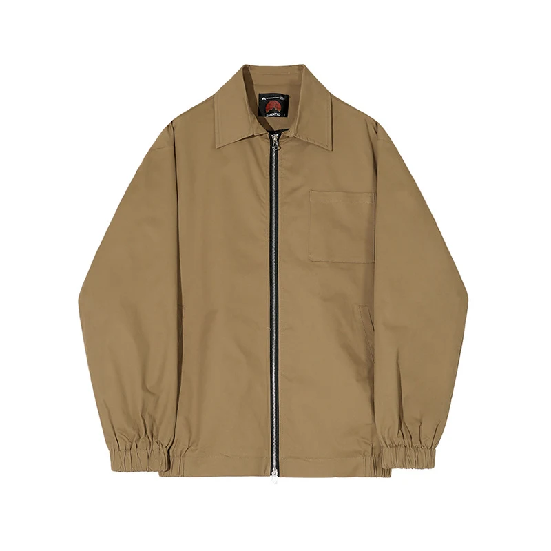 Jaqueta Polo Retro Masculina de Cor Sólida Design Clássico e Elegante, Perfeita para um Visual Casual Sofisticado. Conforto e Estilo em Uma Peça Única — foto 6