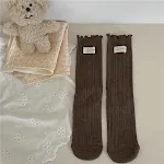 New Autumn and Winter Sweet Ruffled Socks for Girls Solid Color Mid-calf Length. Cozy, stylish and perfect for cooler we — photo 7