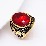 Anel Dourado Retrô Dominador Masculino com Dragão Oval, uma joia que expressa poder e personalidade forte, perfeito para homens com estilo. — foto 9