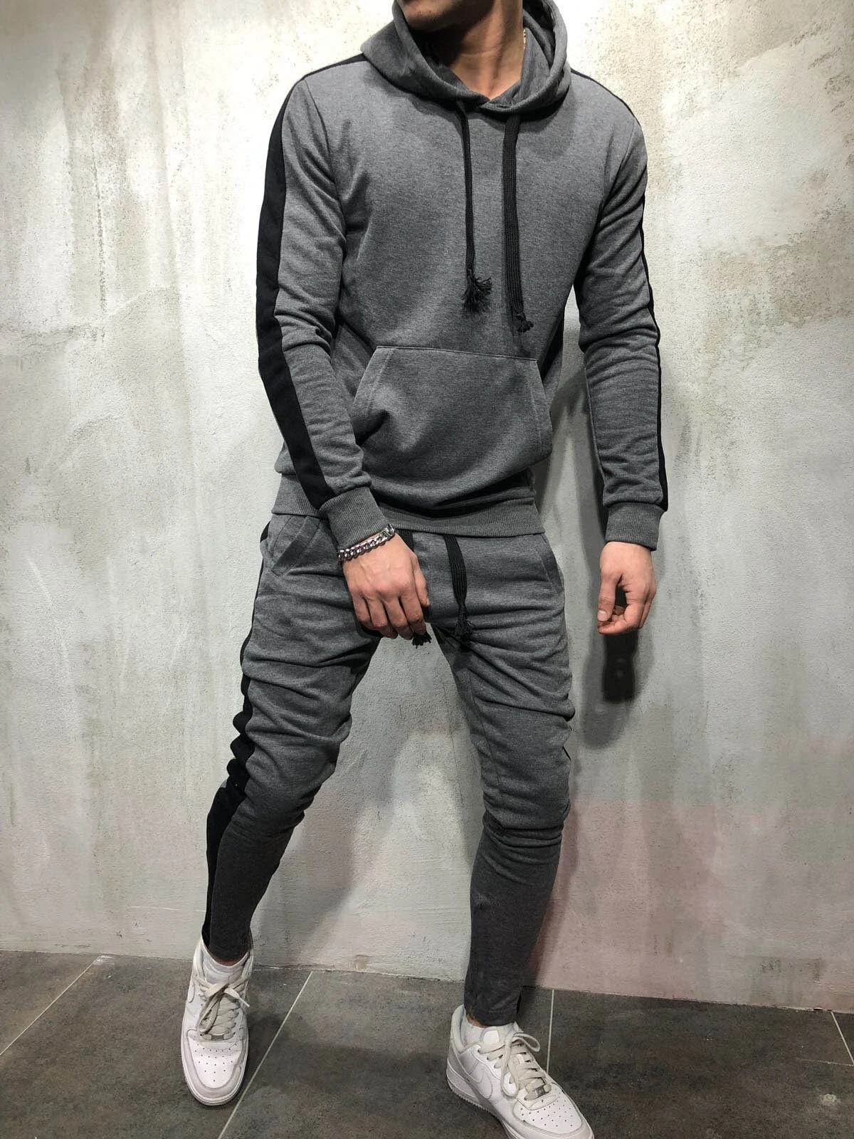 Esportes masculinos e moletom casual com capuz de cor com capuz — foto 5