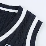 Women's Ultra-short Cropped Navel V-neck Contrast Color Wool Vest — photo 6