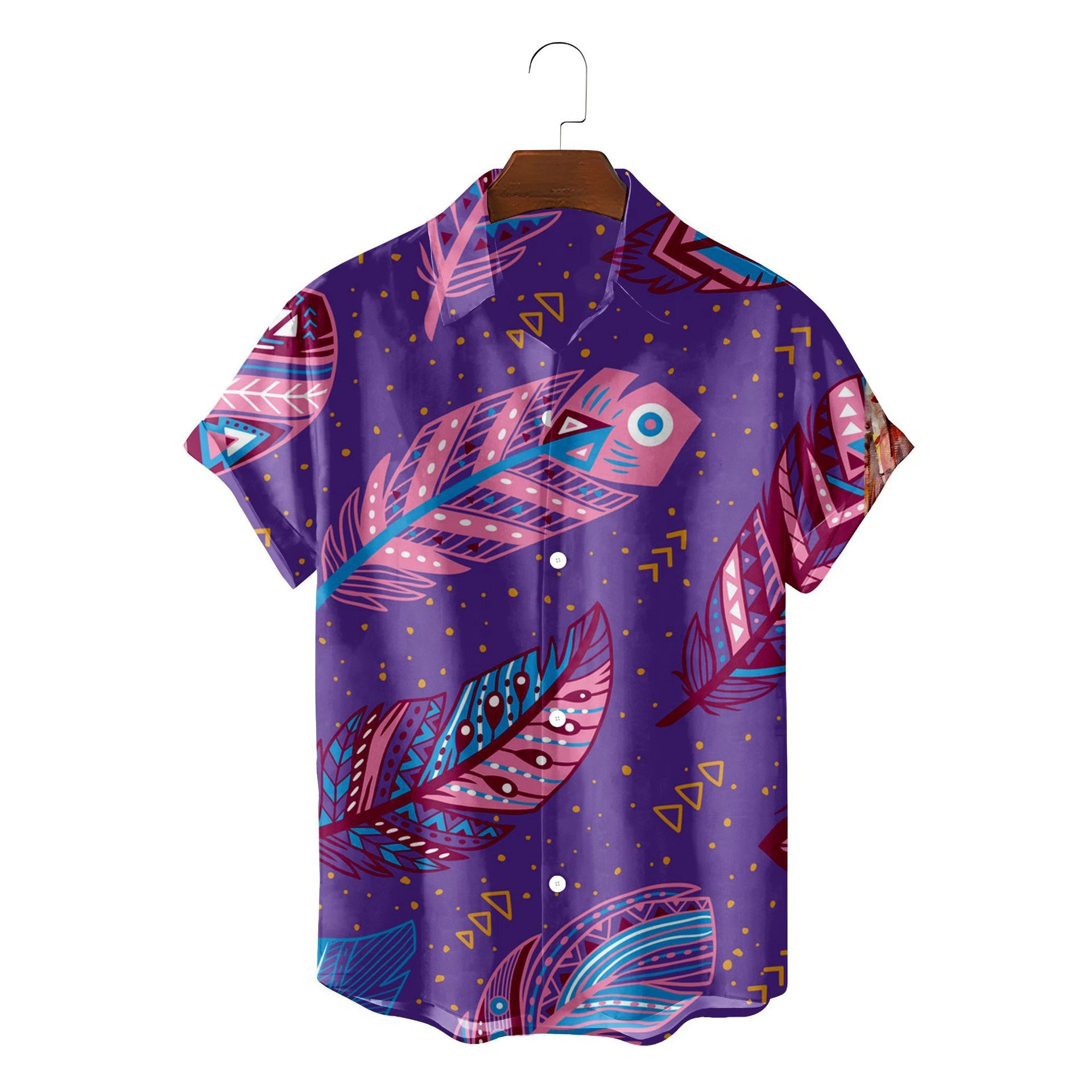 New Feather Fashion Men's Loose Shirt Top perfect for Beach Vacation and Leisure. Relaxed style, comfortable fit, ideal — photo 9