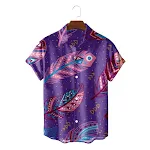 New Feather Fashion Men's Loose Shirt Top perfect for Beach Vacation and Leisure. Relaxed style, comfortable fit, ideal — photo 9