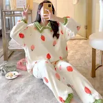 Conjunto de roupa de casa de flanela fofa com acolchoamento de veludo para mulheres, perfeito para conforto e estilo em casa. — foto 17