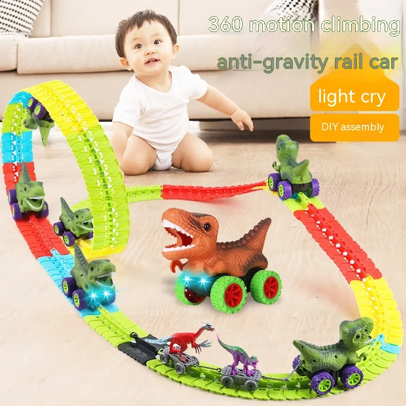 Montanha Russa Infantil com Pista de Dinossauro Elétrica de Plástico. Brinquedo Divertido e Seguro, Estimula a Imaginação e a Coordenação Motora. — foto 28