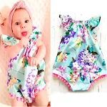Macacão Floral de Verão para Bebê Menina Roupa de Criança para Engatinhar Conforto e Estilo para os Dias Quentes Perfeito para o Verão — foto 3