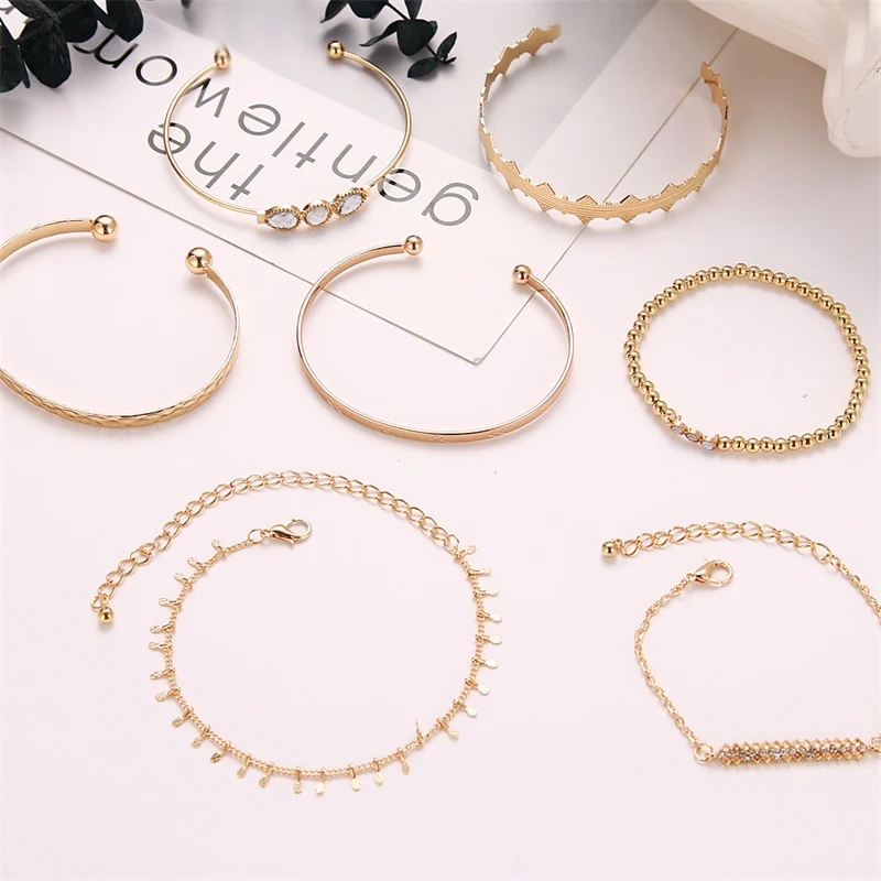 Pulseira étnica de 7 peças com diamantes — foto 3