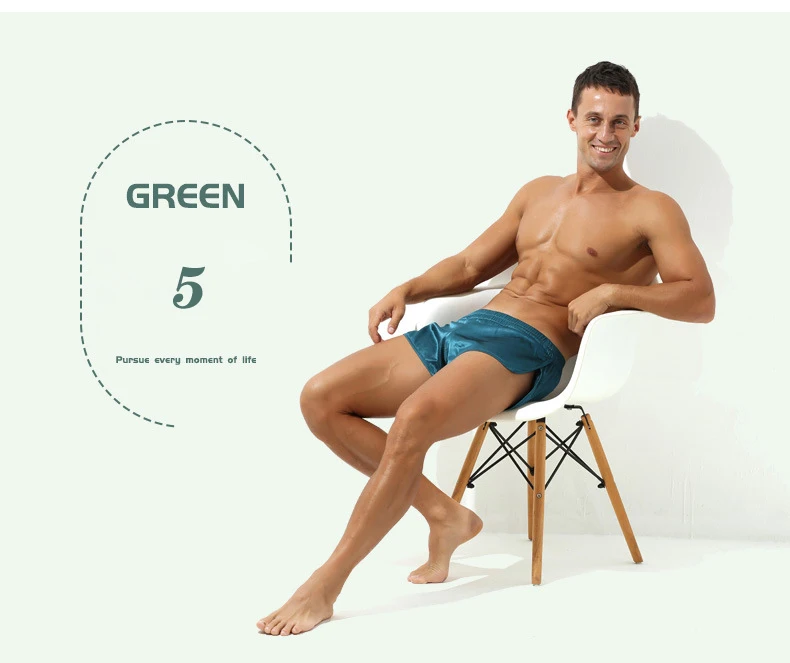 Title 9, Ruffled Mens Solid Color Slit Thin Underwear, ...
