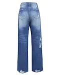 Jeans larghi a gamba ampia, strappati e lavati, stile retrò. Comodi e alla moda, perfetti per un look casual e vintage. — foto 4