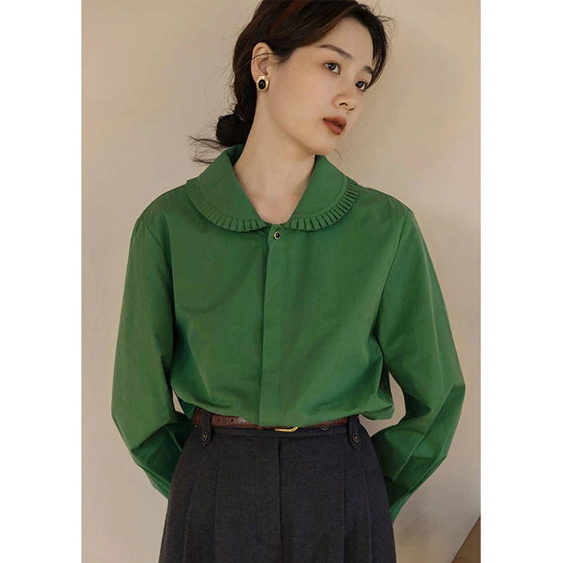 Title 7, Womens Fashion Vintage Doll Collar Shirt Top f...