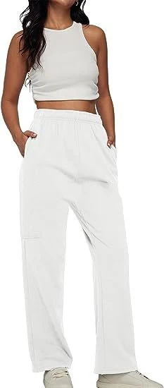 Macacão feminino casual americano esportivo, cintura alta, emagrece, perna reta larga, folgada. Calça perfeita! — foto 8