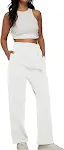 Macacão feminino casual americano esportivo, cintura alta, emagrece, perna reta larga, folgada. Calça perfeita! — foto 8
