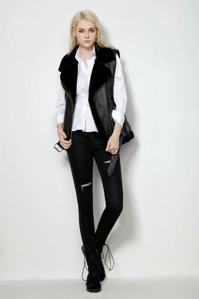Title 1, Thickened Short Jacket With Fur Warm Vest