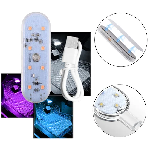 Title 4, Car Induction USB Charging Atmosphere Lamp. Wir...
