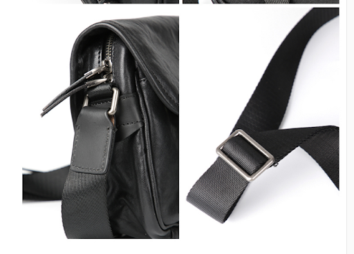 Title 9, Bolsa masculina de couro para ombro com camada ...