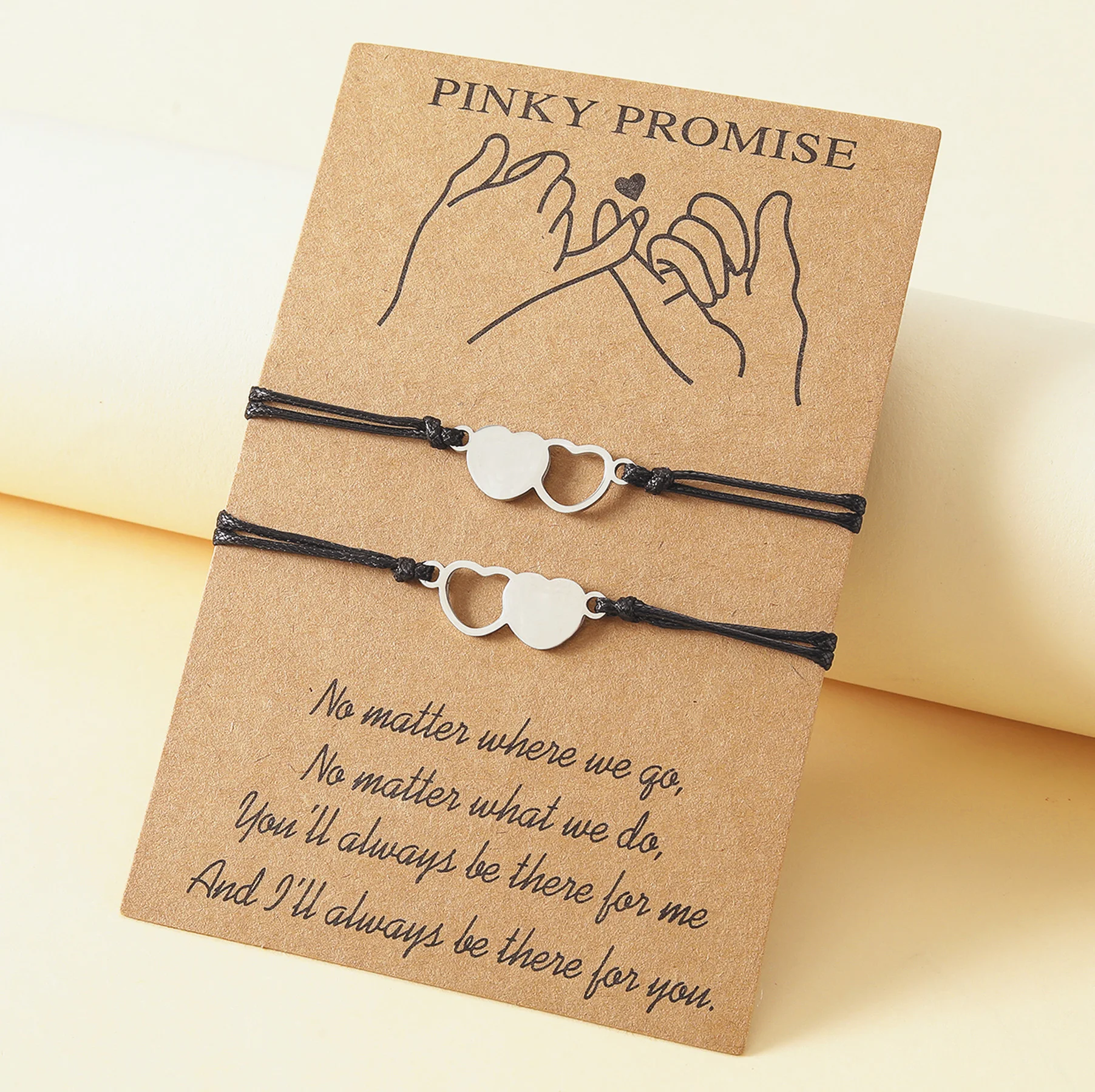 Pulseira trançada com cartão de coração em aço inoxidável, elegante e durável. Um presente perfeito e um símbolo de amor duradouro. — foto 8
