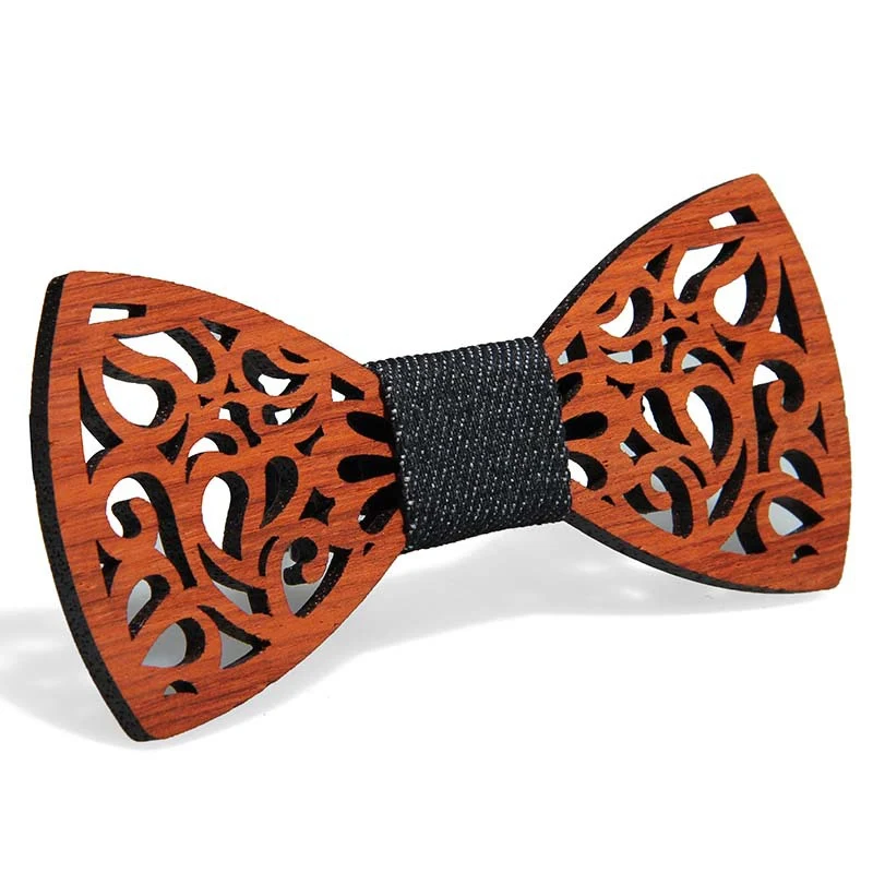 Title 7, Green hand collar red pear solid wood bow tie, ...