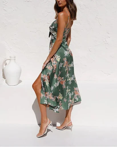 Title 6, Suspender Womens Printed Wear Bow Beach Dress