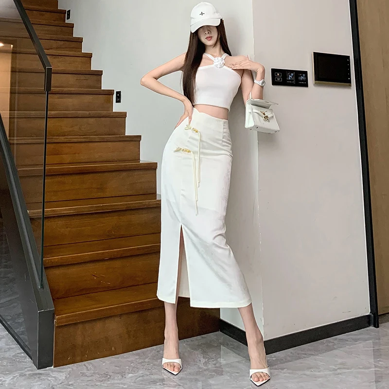 Nova Saia Jacquard Retro Chinesa para Mulheres, perfeita para um visual vintage elegante e sofisticado, valorizando sua beleza única. — foto 6
