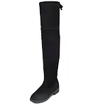 Botas femininas longas overknee com elástico plano. Conforto e estilo em um só calçado. Perfeitas para looks modernos e elegantes. — foto 12