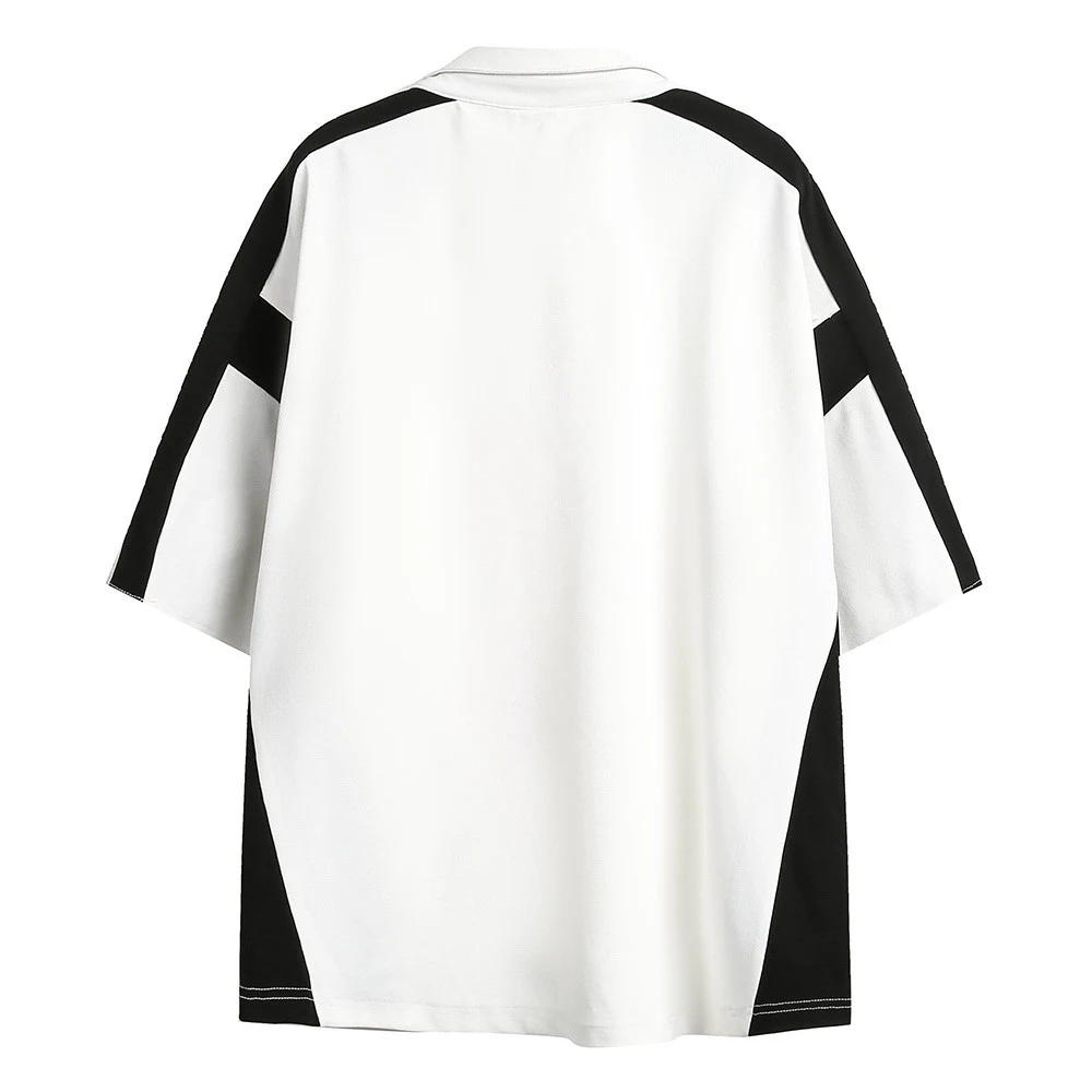Casaco masculino de manga curta com costura contrastante. Sofisticação e estilo para o homem moderno. Ideal para diversas ocasiões. — foto 1