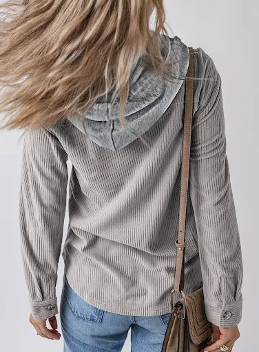 Title 29, Lapel Buckle Cardigan Pouch Hooded Drawstring S...