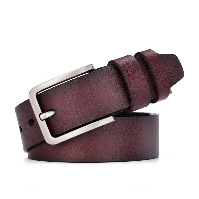 Title 3, Leather Cowskin Vintage Jean Belt Pin Buckle Si...