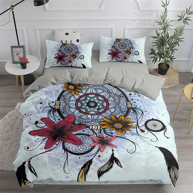 Edredom Bohemian Infantil Estampado, Capa de Cama Macia com Penas, Conforto e Estilo Boho para Noites de Sono Tranquilas — foto 3