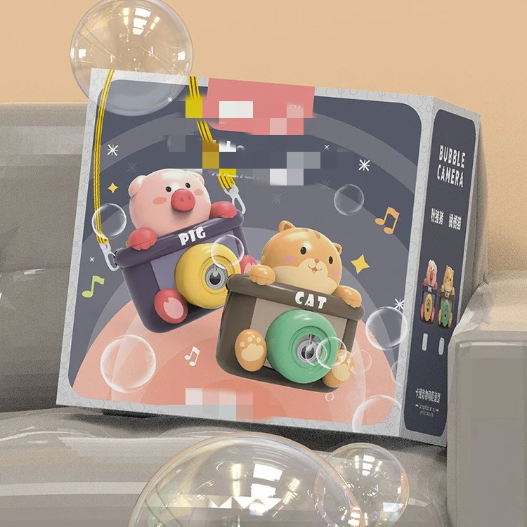 Macchina Fotografica a Bolle Animali dei Cartoni Animati per Bambini Esterno. Crea bolle e scatta foto. Perfetta per giocare e regalare. — foto 1