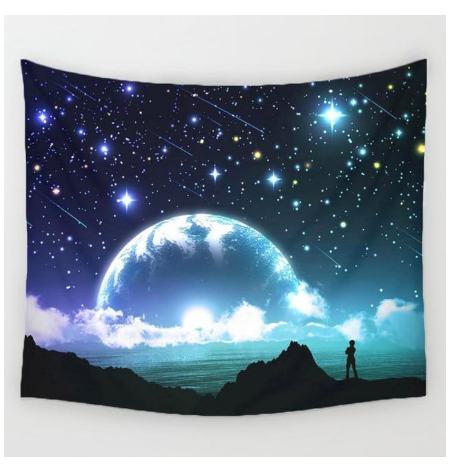 Arazzo doccia meteorica. Decora la tua camera da letto con uno splendido arazzo stellato. Perfetto da appendere al muro. Goditi la bellezza celeste. — foto 1
