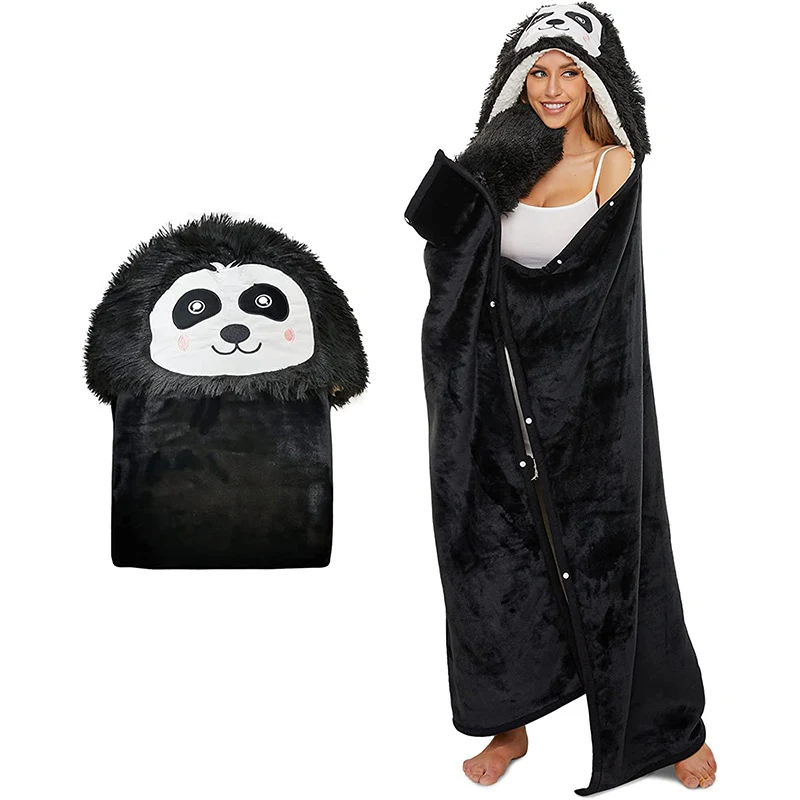 Leopard Print Hooded Blanket Cloak, ultimate comfort and warmth. Perfect for lounging at home or making a stylish statem — photo 7
