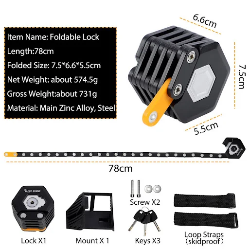 Title 2, Bicycle Lock Burglar Key Lock, providing secure...