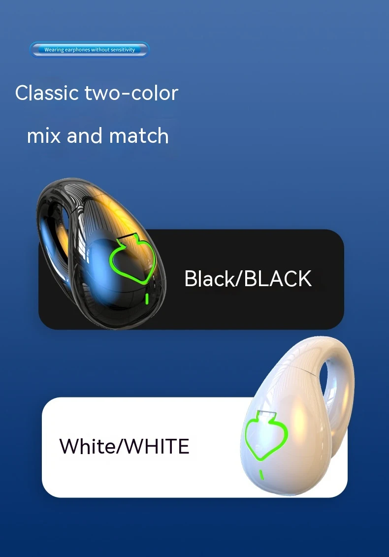Clip-on Bluetooth Headset Wireless Ultra-long Life Battery Sports Business Painless Non In-ear Enjoy all-day comfort and — photo 2