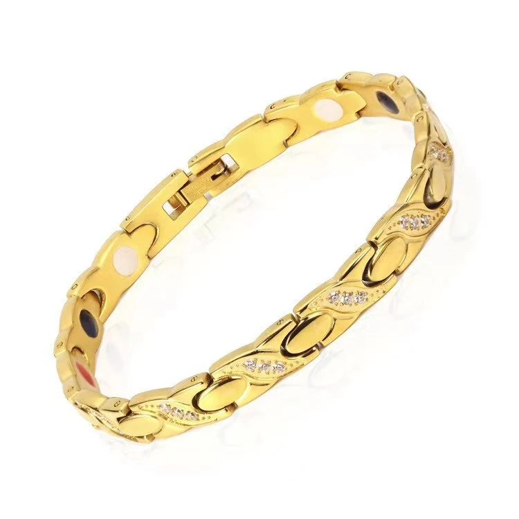 Title 6, Pulseira de hematita CNC com diamantes para pro...