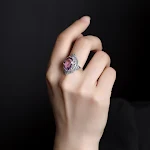 Sterling Citrin Xiangyun Oval Mosaik Silberring. Ein eleganter Ring, der Ihren Stil unterstreicht. Perfekt für jeden Anlass. — foto 14