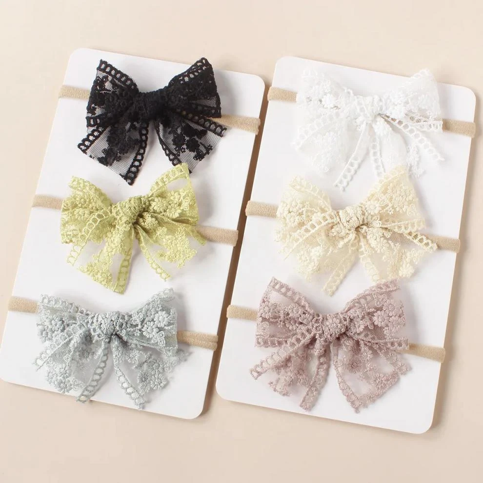 Title 2, Baby Nylon Bow Headband for Girls, Soft and Ela...