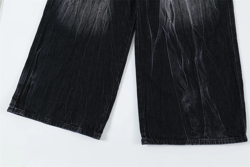 Men's Hip Hop Trendy Design Wash Straight-leg Trousers - Comfortable & Stylish Jeans for Everyday Wear. Elevate Your Str — photo 6