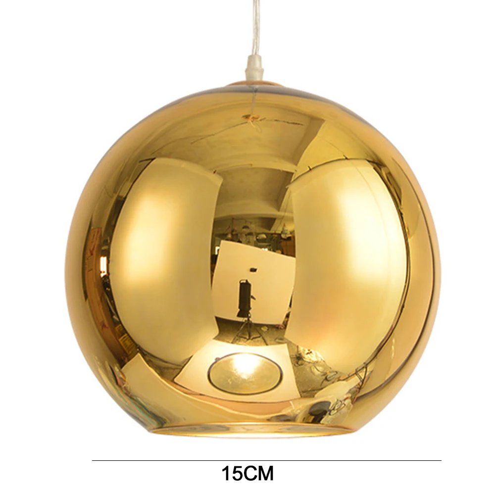 Cafe Mirror Space Electroplating Glass Chandelier Decoration Round Glass Chandelier. Enhance your space with elegant lig — photo 15