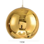 Cafe Mirror Space Electroplating Glass Chandelier Decoration Round Glass Chandelier. Enhance your space with elegant lig — photo 15