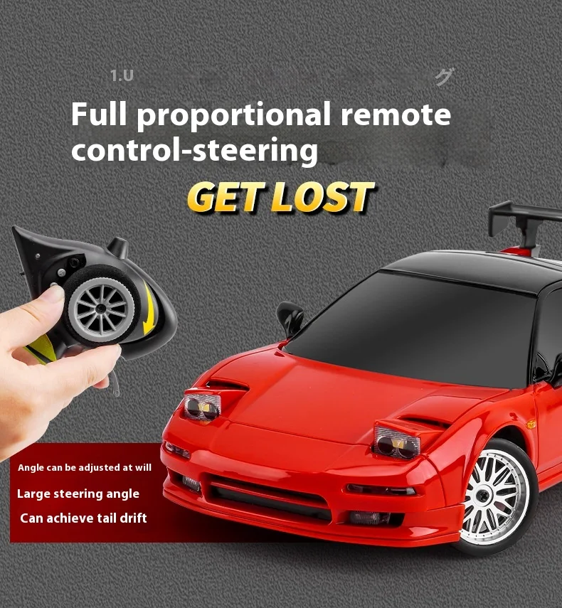 Carro de Controle Remoto 2.4G NSX Drift com Luz de Giro Brinquedo RC Derrapagem Domine a arte do drift com controle preciso e diversão garantida — foto 4