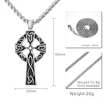 Colar com pingente de cruz celta de aço titânio 62MM, um símbolo atemporal de fé e estilo, resistente, elegante e perfeito para usar sempre. — foto 15
