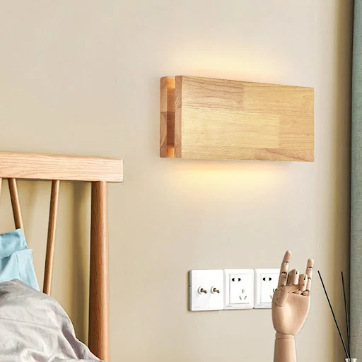Title 4, Solid Wood Wall Lamp in New Chinese Style for B...