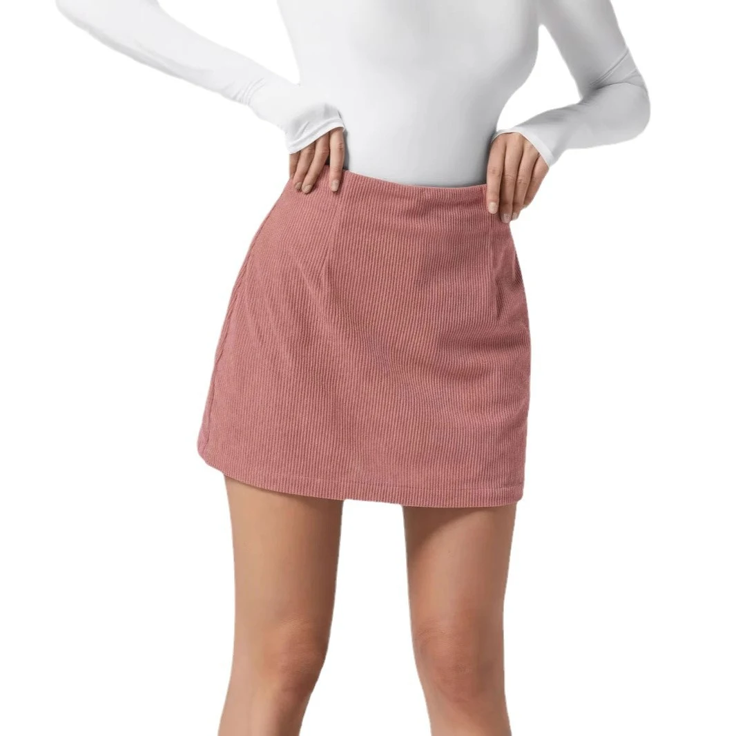 Saia A-line de veludo cotelê europeia e americana feminina Estilo atemporal e conforto Modernidade para looks casuais e sofisticados Perfeita para diversas ocasiões Versatilidade e elegância — foto 1