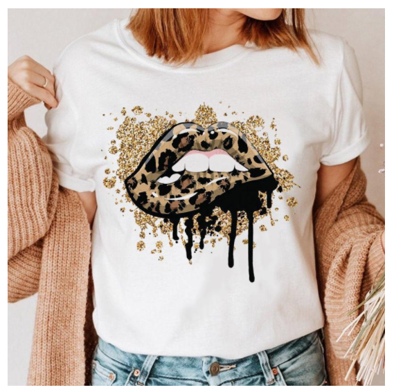 T-shirt a maniche corte con stampa labbra colorate, un capo creativo e alla moda per un look casual e originale. Perfetto per l'estate. — foto 22